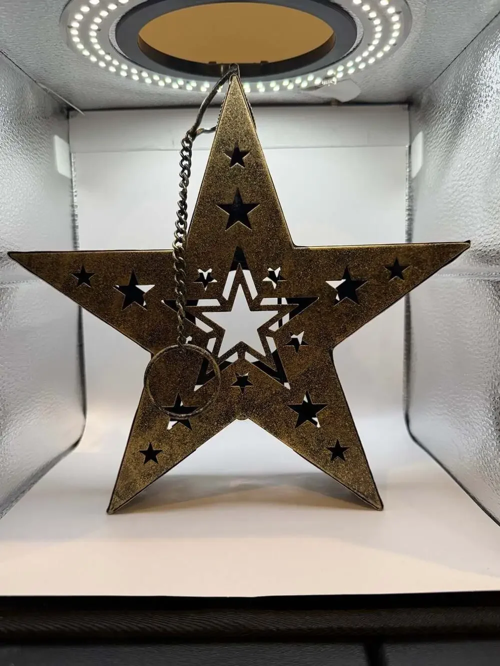 Northlight Stars Within a Star Metal Tealight Candle Holder